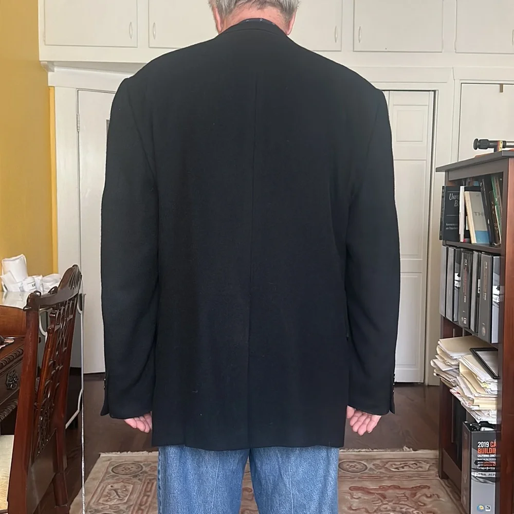 Botany 100% Camel Hair Wool Black Sportscoat Blazer size 46L